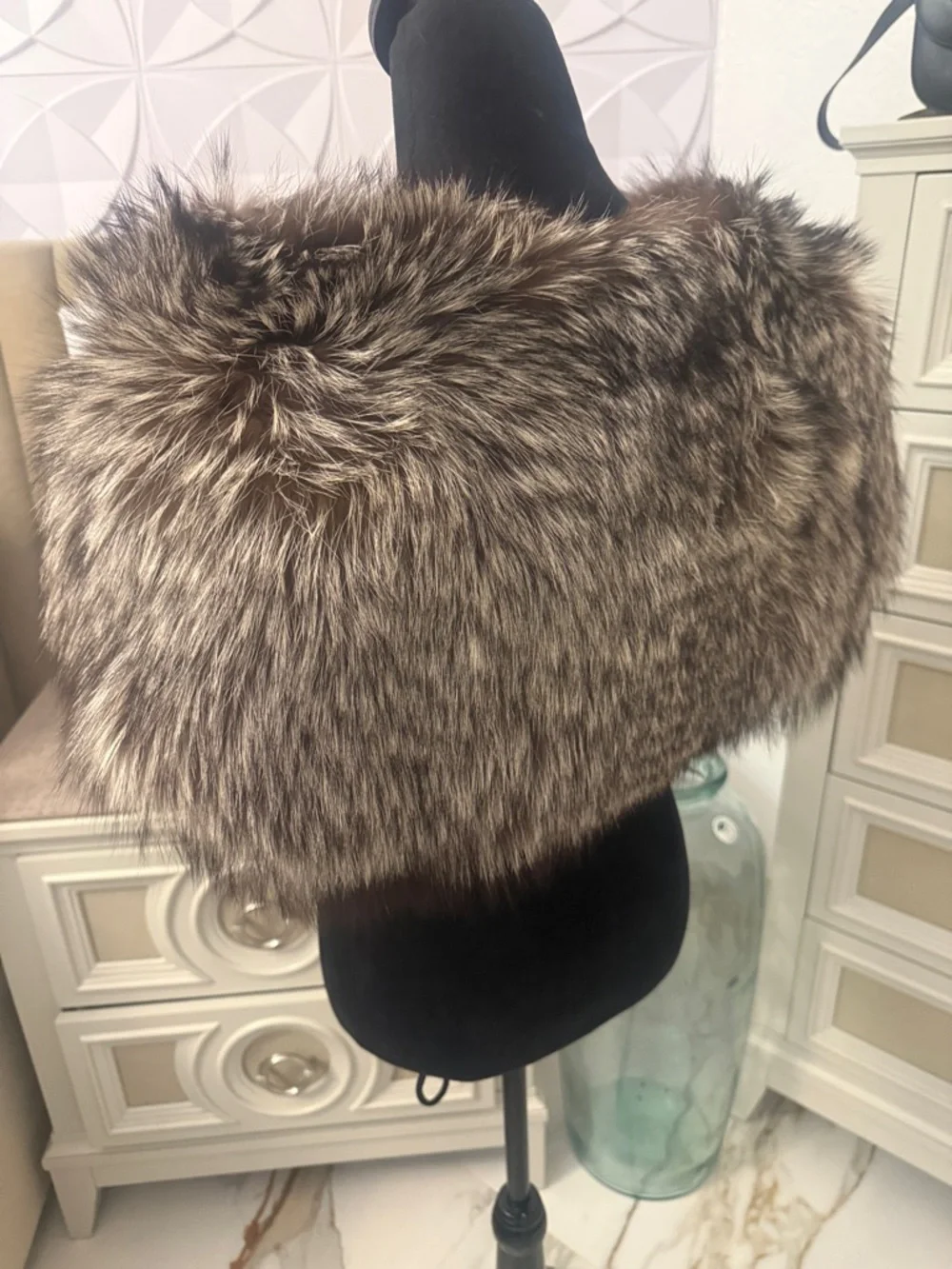 Silver fox fur stole shawl by EMBA
